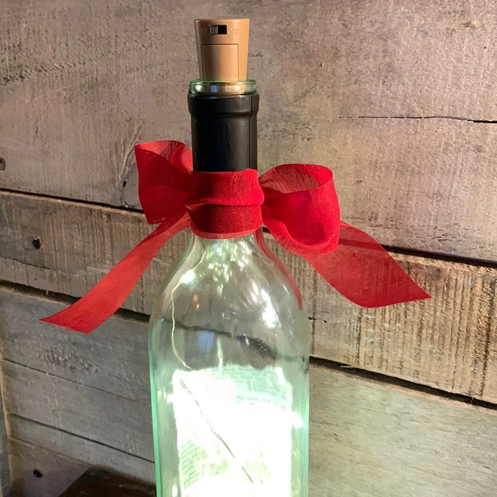 Hand Crafted, upcycled decoupage Wine Bottle lantern on wild grapes
